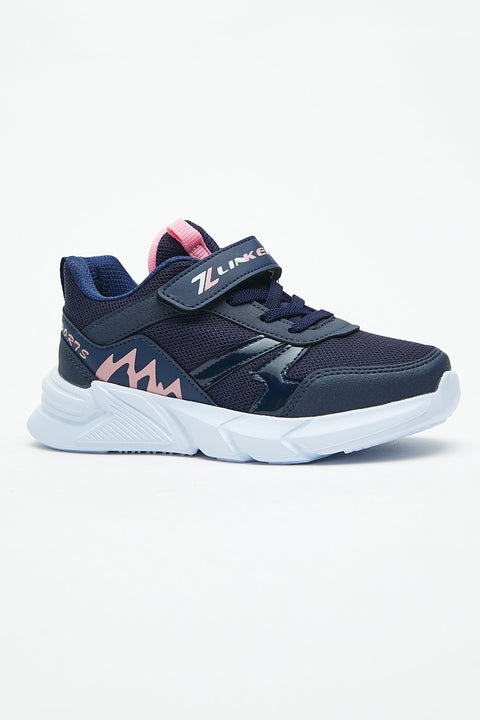 TonnyBlack Navy Pink Kids Sport Shoes