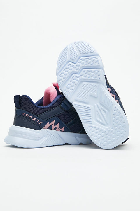TonnyBlack Navy Pink Kids Sport Shoes