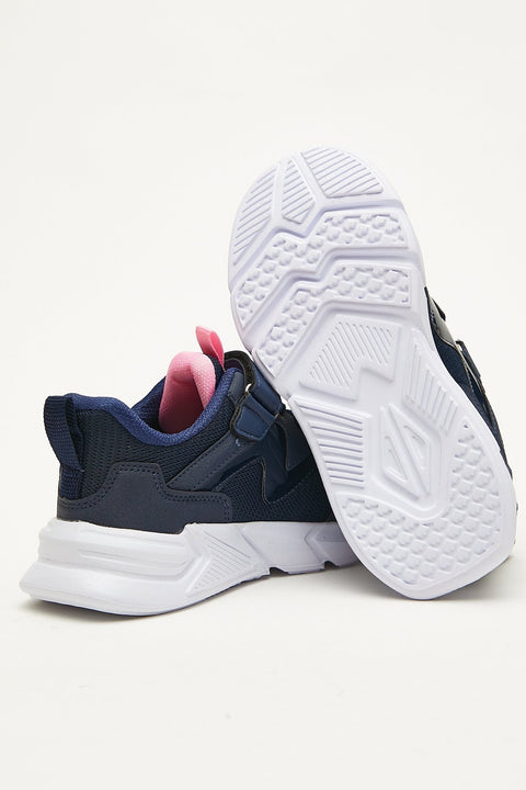TonnyBlack Navy Blue Pink Kids Sport Shoes