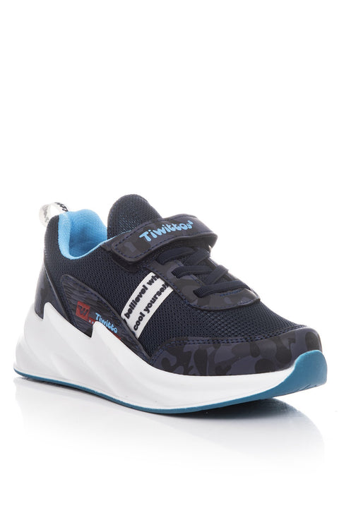 TonnyBlack  Navy Blue Turquoise Kids Sport Shoes