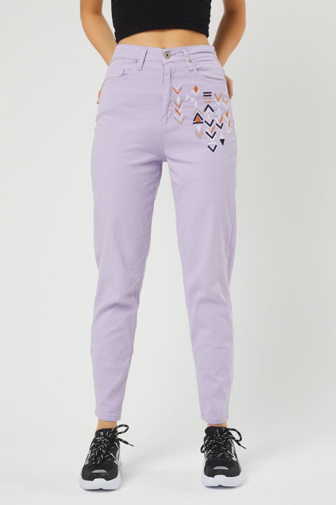 TonnyBlack Lilac Women Pyramid Linen Pants TBG047-1_128