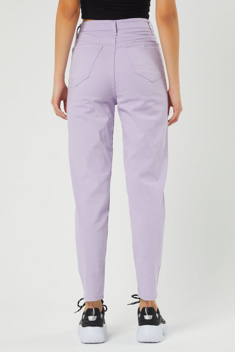 TonnyBlack Lilac Women Pyramid Linen Pants TBG047-1_128