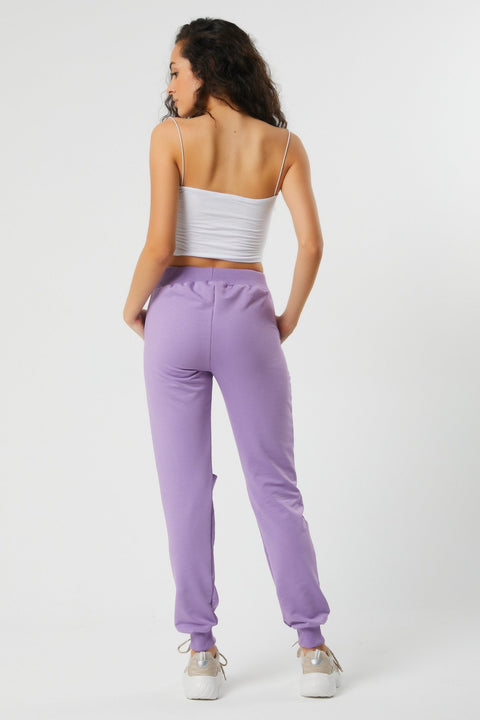 TonnyBlack Lilac Women's Knee-Piece Waist Leg Elastic Sweatpants TBG051-1_128