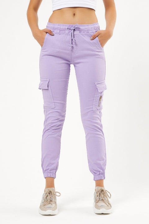 TonnyBlack Lilac Women Waist Elastic Elastic Trousers TBG001-1_128