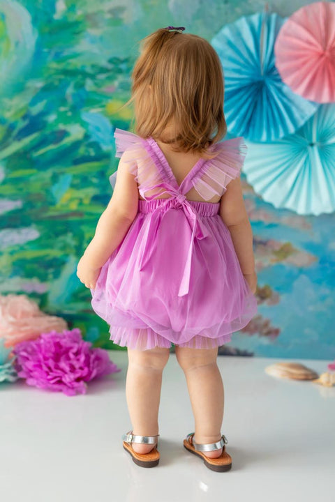 Pixy Love Baby Girl Lilac Balloon Mermaid Rompers