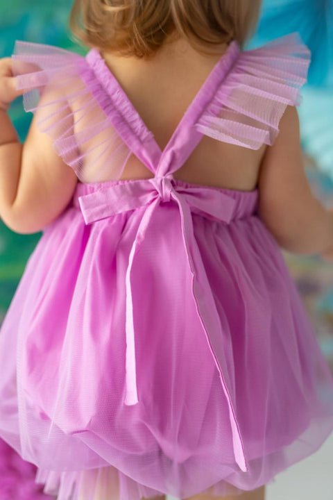 Pixy Love Baby Girl Lilac Balloon Mermaid Rompers