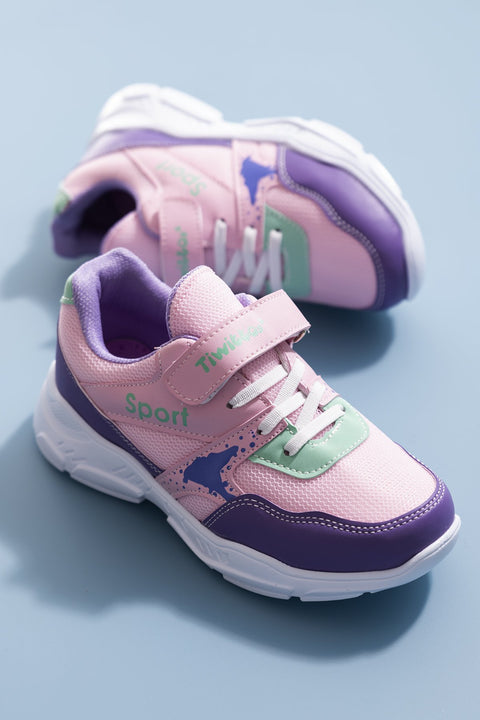 TonnyBlack  Lilac Pink Kids Sneakers
