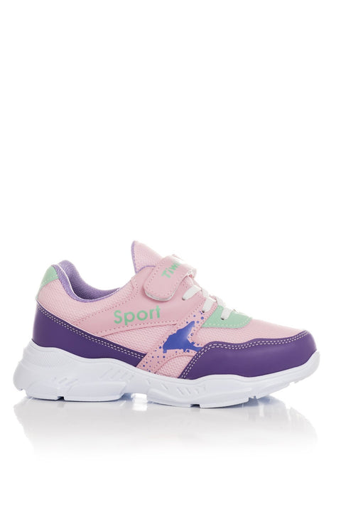 TonnyBlack  Lilac Pink Kids Sneakers