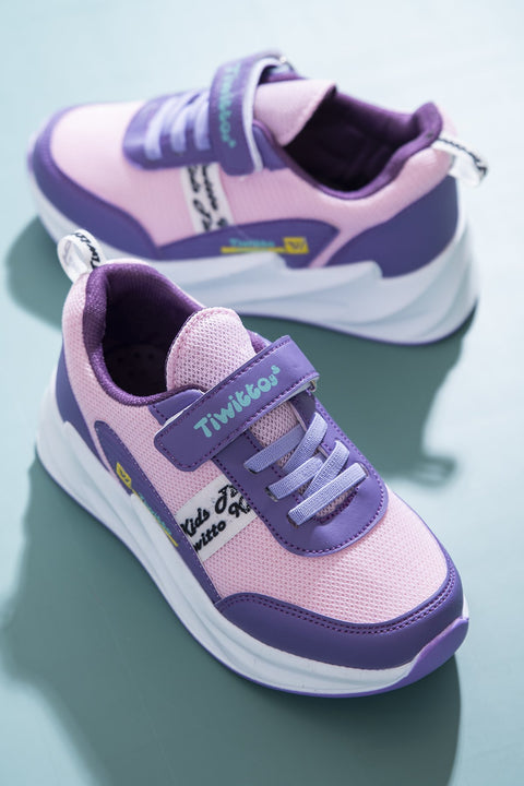 TonnyBlack Lilac Pink Kids Sneakers