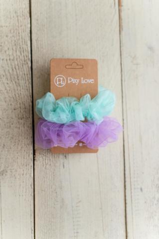 Pixy Love Girl's Lilac/Light Blue Scrunchies