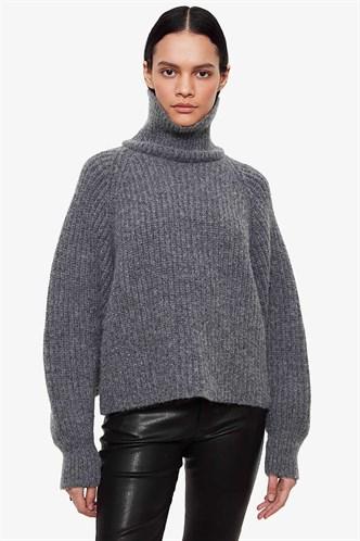 Madmext Mad Girls Anthracite Turtleneck Knitted Women's Sweater MG843