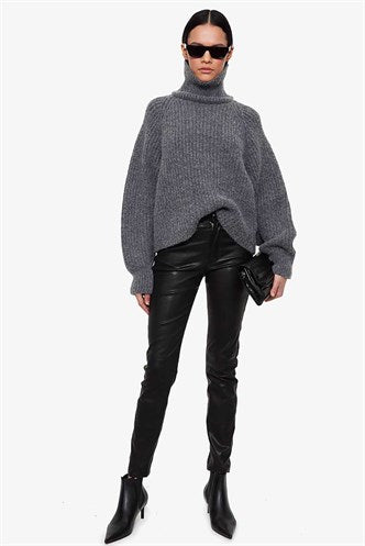 Madmext Mad Girls Anthracite Turtleneck Knitted Women's Sweater MG843