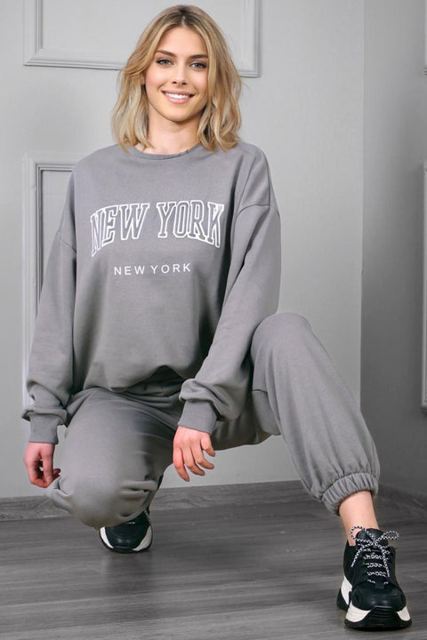Madmext Women's Anthracite Tracksuit Set MG943