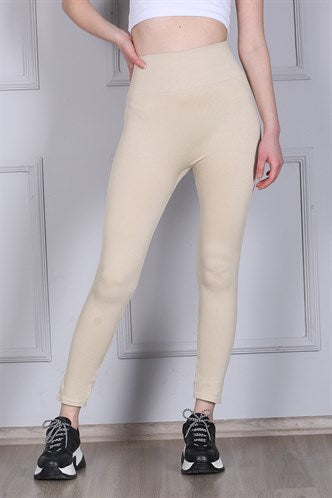 Madmext Women's Beige Leggings MG1040