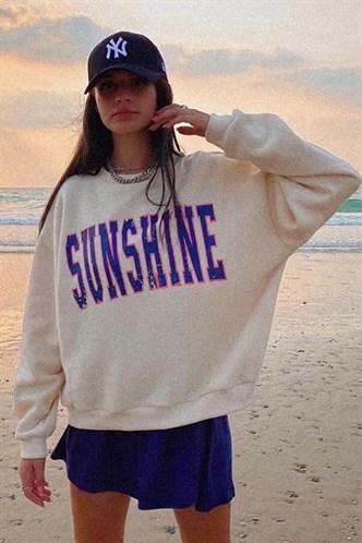 Madmext Mad Girls Ecru Women's Sweatshirt MG933