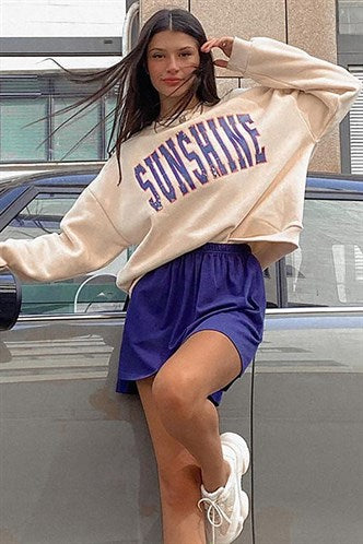 Madmext Mad Girls Ecru Women's Sweatshirt MG933