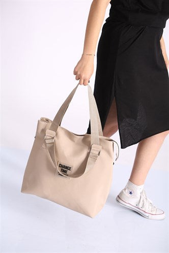 Madmext Women's Beige Flipped Women's Shoulder Bag Mg1054
