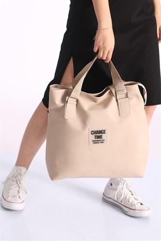 Madmext Women's Beige Flipped Women's Shoulder Bag Mg1054