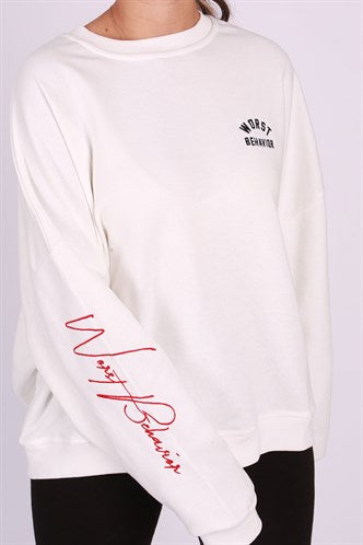 Madmext Mad Girls White Sweatshirt mg1180