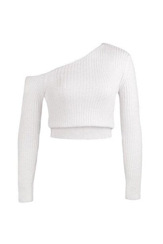 Madmext Mad Girls White Women's Knitwear MG855