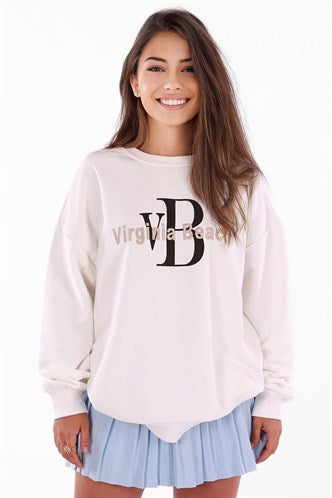 Madmext Mad GirlsWhite Sweatshirt MG838