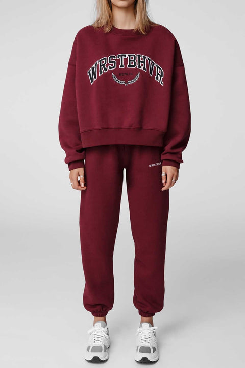 Madmext Women's Claret Red Women's Tracksuit Set MG835