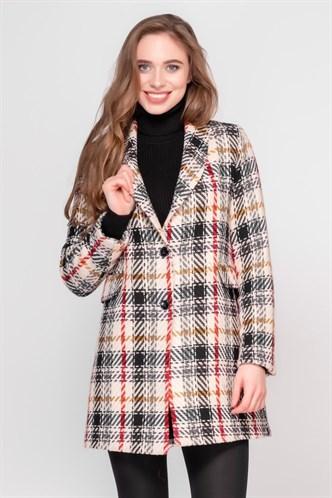 Madmext  Ecru Long Women's Coat MG1183