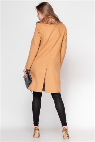 Madmext  Mustard Long Women's Coat MG1181