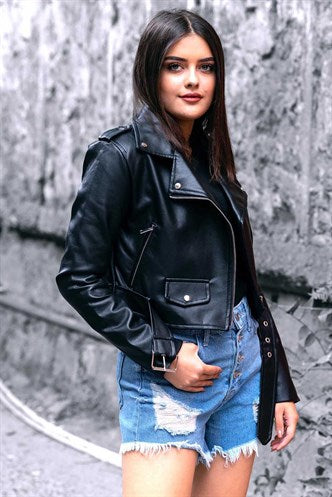 Madmext  Black Women's Leather Jacket MG135