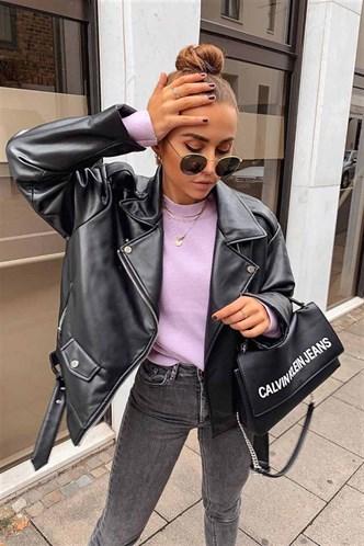 Madmext  Black Women's Leather Jacket MG135