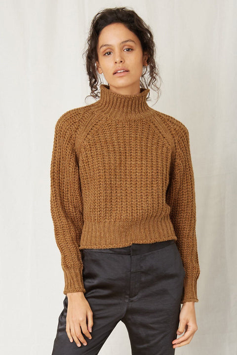 Madmext Mad Girls Brown Turtleneck Women's Sweater MG774