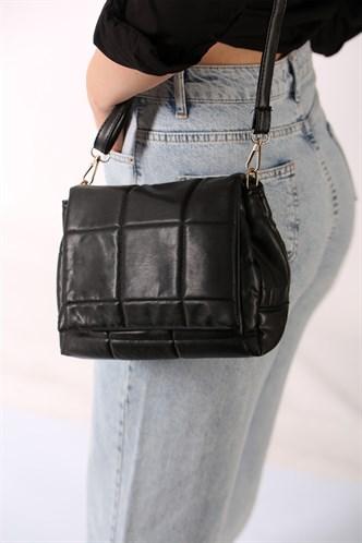 Madmext Women's Quilted Print Crossbody Black Bag Mg1190