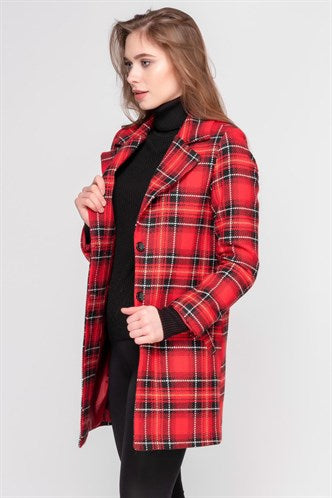 Madmext  Red Long Women's Coat MG1183