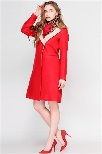 Madmext  Red Long Women's Coat MG1181