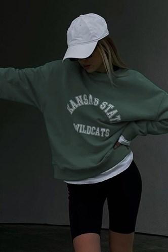 Madmext Women's Dark Green Sweatshirt MG1217