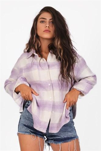 Madmext Women's Lilac Lumberjack Shirt MG1200