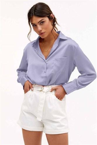 Madmext Women's  Lilac Satin Shirt MG1104