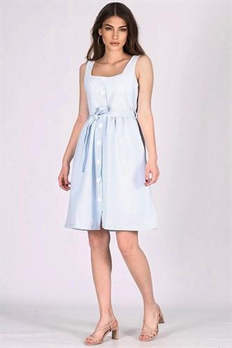 Madmext Women's  Blue Striped Dress MG645