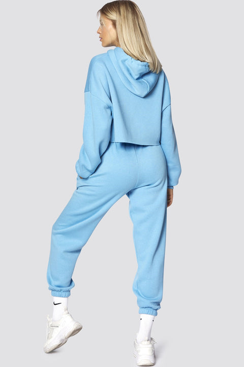 Madmext Women's Blue Hooded Women Tracksuit Set MG467