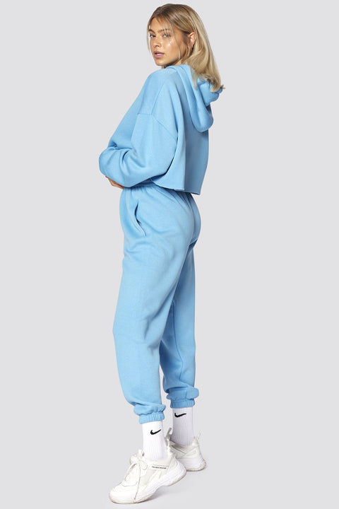 Madmext Women's Blue Hooded Women Tracksuit Set MG467