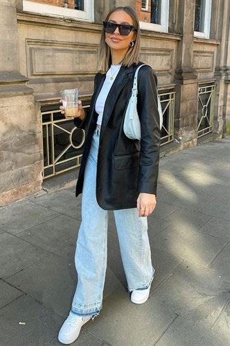 Madmext Women's Blue Palazzo Jeans Mg1155