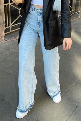 Madmext Women's Blue Palazzo Jeans Mg1155