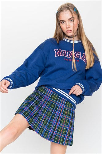 Madmext Women Blue Sweatshirt Mg1146