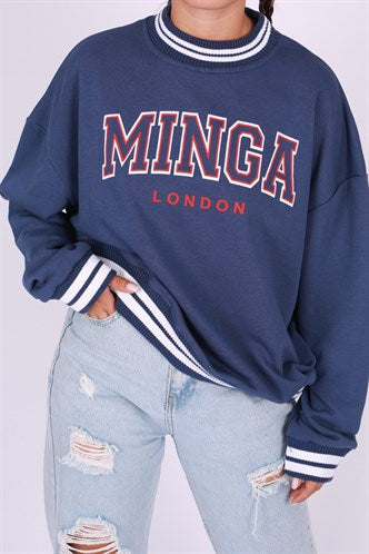 Madmext Women Blue Sweatshirt Mg1146