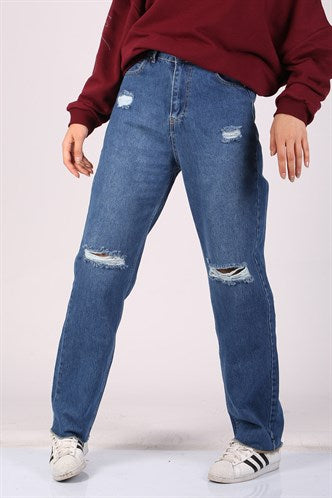 Madmext Women's Blue Ripped Jeans MG1158