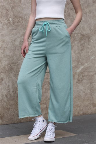 Madmext Women's Mint Green Wide Leg Sweatpants MG1100