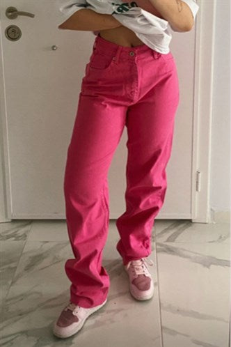 Madmext Women's Pink Palazzo Jeans Mg1189