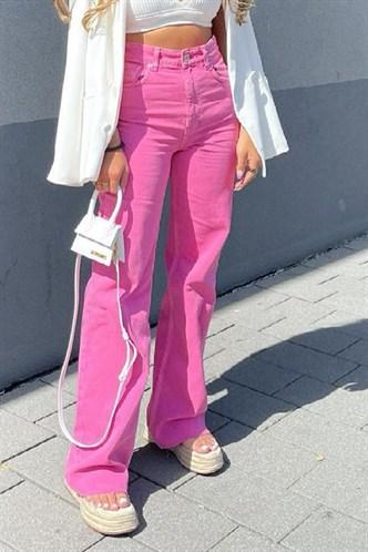 Madmext Women's Pink Palazzo Jeans Mg1189
