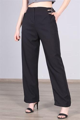 Madmext Women's Black Low Waist Cut Trousers Mg1089