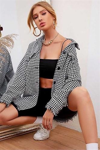 Madmext Women's  Black Women Lumberjack Shirt MG798